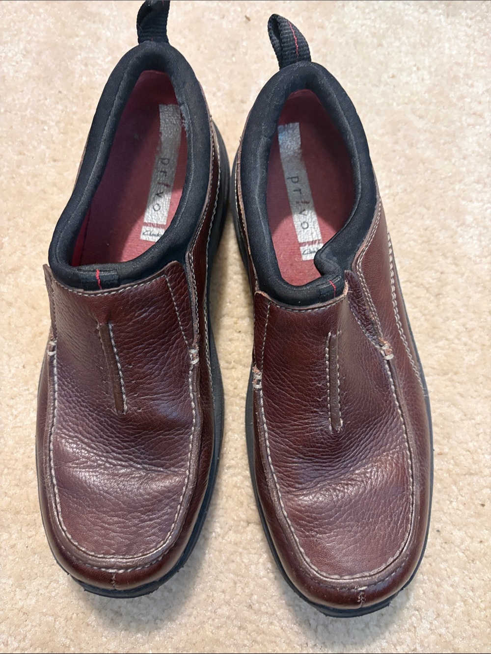 Privo Men's Slip-On Loafers in Dark Brown with Black Trim
